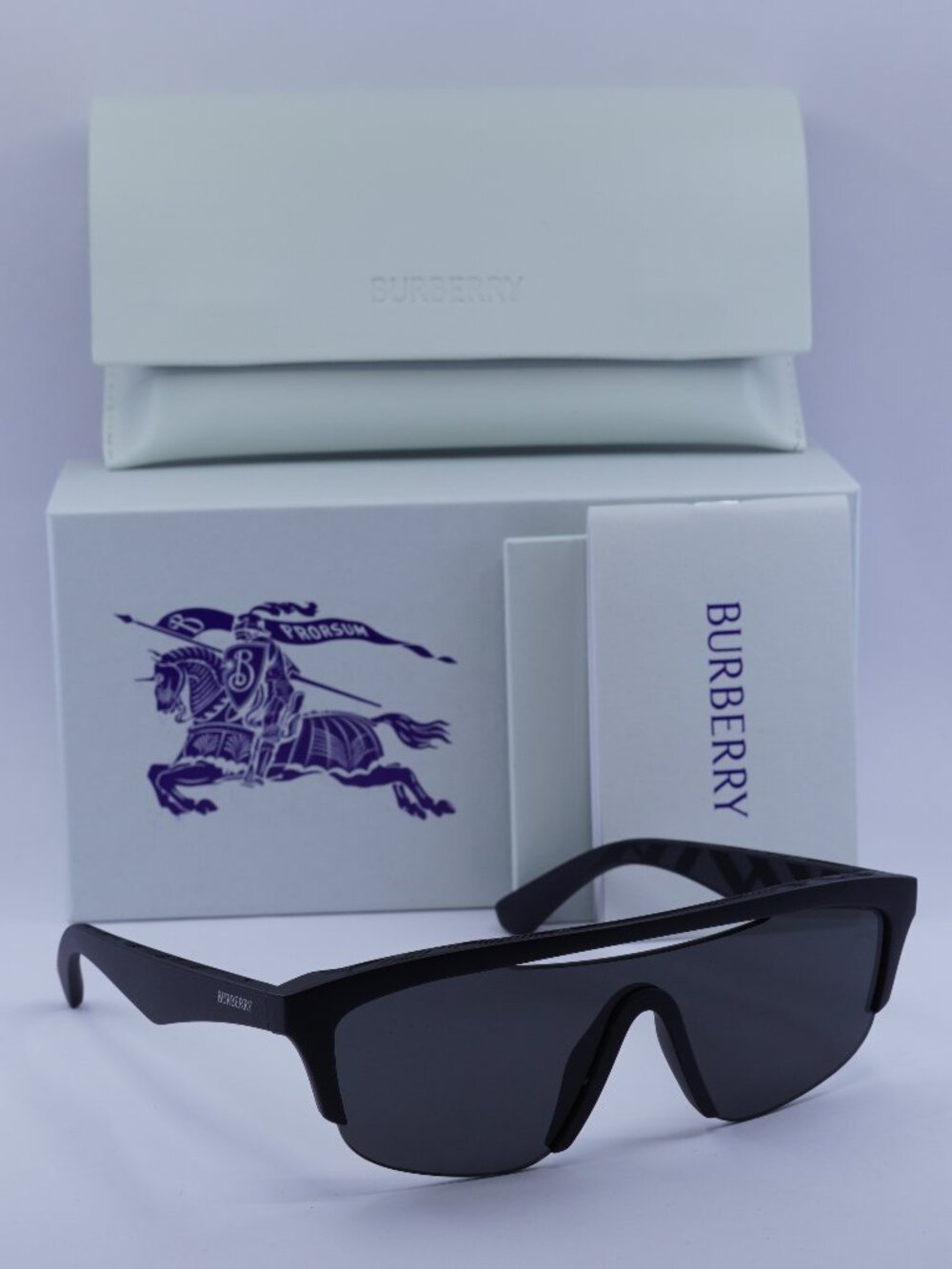 Burberry BE4460U 3464/87 Shield Sunglasses - Black/Grey